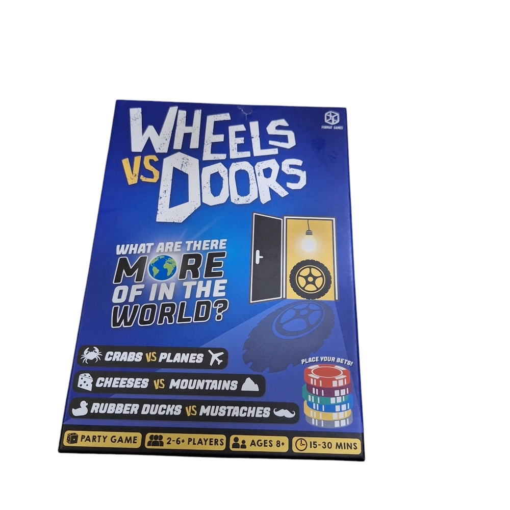 NWT Wheels vs Doors Party Game for Ages 8 and up, from Asmodee